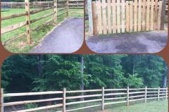Massey Fence 4 Rail Split Rail Wood Fence with Black Wire Mesh