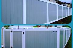 Massey Fence Gray and White Framed vinyl Fence